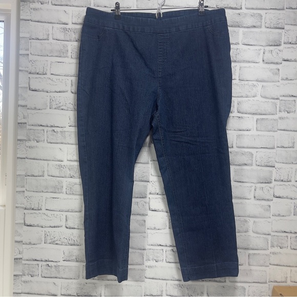 Soft Surroundings High Waist Tummy Control Pull On Stretch Ankle Jeans 2X - Picture 1 of 6